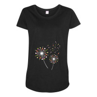 Wine Dandelion Flower Funny Maternity Scoop Neck T-shirt | Artistshot