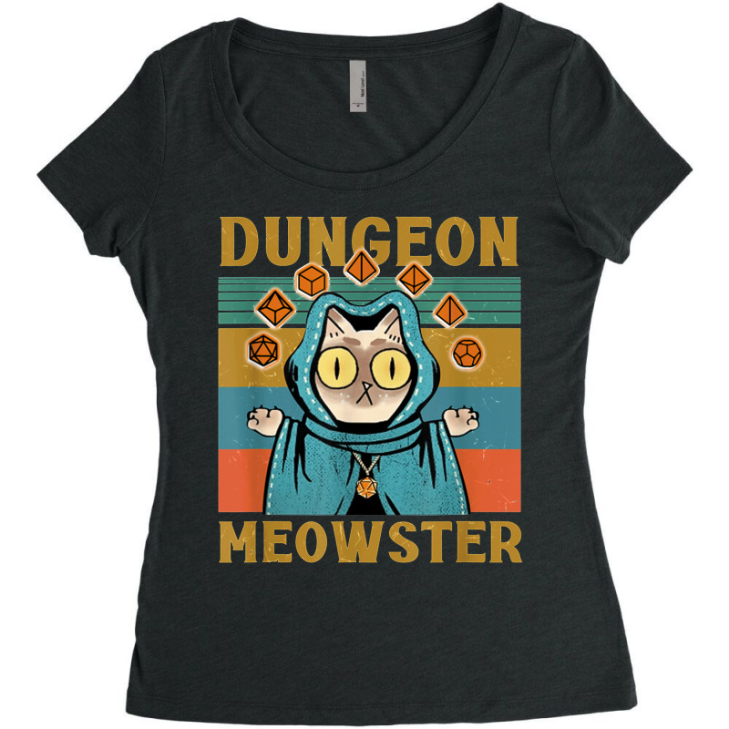 Dungeon Meowster Funny Nerdy Gamer Cat D Dice Rpg Women's Triblend Scoop T-shirt | Artistshot