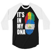 Nicaraguan And Guinean Mix Dna Flag Heritage Premium 3/4 Sleeve Shirt | Artistshot