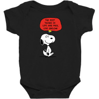 Peanuts Best Things In Life Are Free Baby Bodysuit | Artistshot