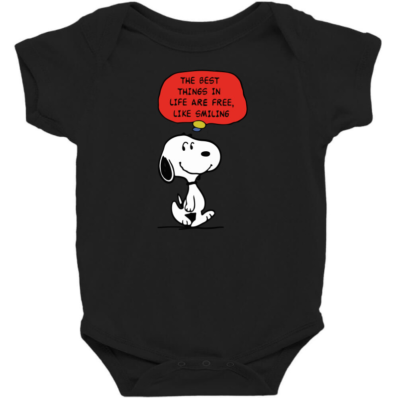 Peanuts Best Things In Life Are Free Baby Bodysuit | Artistshot