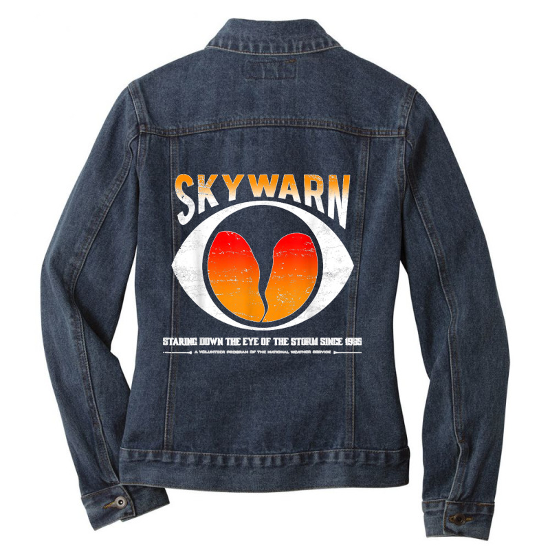 Skywarn   Distressed (also Available As Non Distressed) Ladies Denim Jacket by LisaMarieRangel | Artistshot