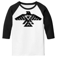 Thunderbird T Shirt Distressed Black Youth 3/4 Sleeve | Artistshot