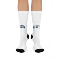 Marietta Georgia Ga Vintage Sports Design Navy Design T Shirt Crew Socks | Artistshot