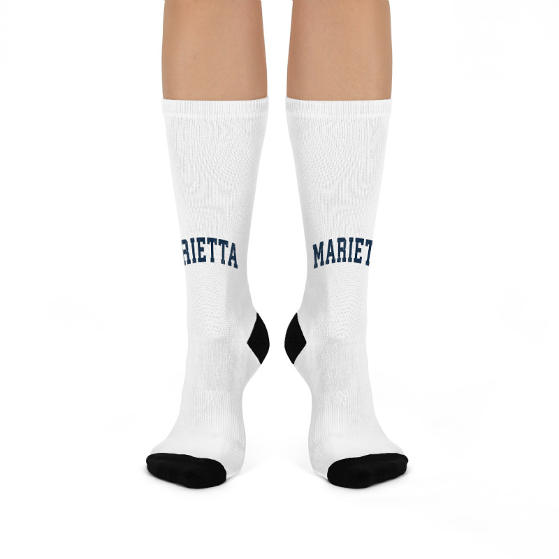 Marietta Georgia Ga Vintage Sports Design Navy Design T Shirt Crew Socks | Artistshot