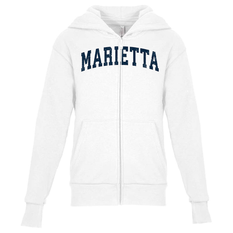 Marietta Georgia Ga Vintage Sports Design Navy Design T Shirt Youth Zipper Hoodie | Artistshot