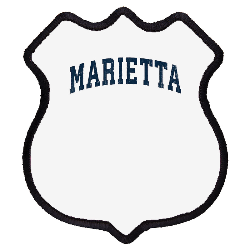 Marietta Georgia Ga Vintage Sports Design Navy Design T Shirt Shield Patch | Artistshot