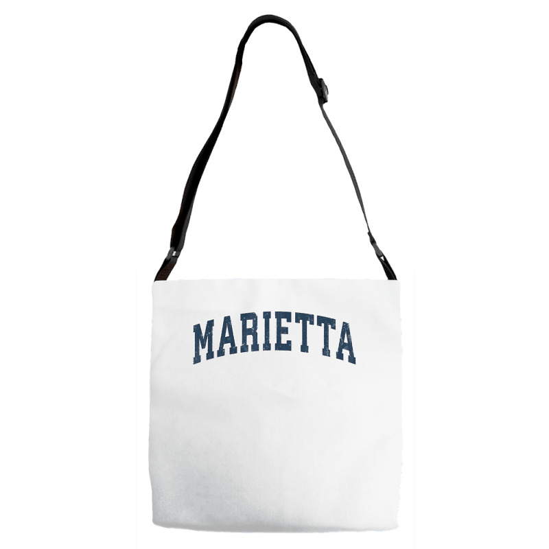 Marietta Georgia Ga Vintage Sports Design Navy Design T Shirt Adjustable Strap Totes | Artistshot