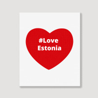 Love Estonia, Hashtag Heart, Estonia Portrait Canvas Print | Artistshot