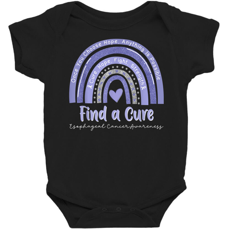 Rainbow Cure Hope Fight Strength Esophageal Cancer Awareness T Shirt Baby Bodysuit by cm-arts | Artistshot