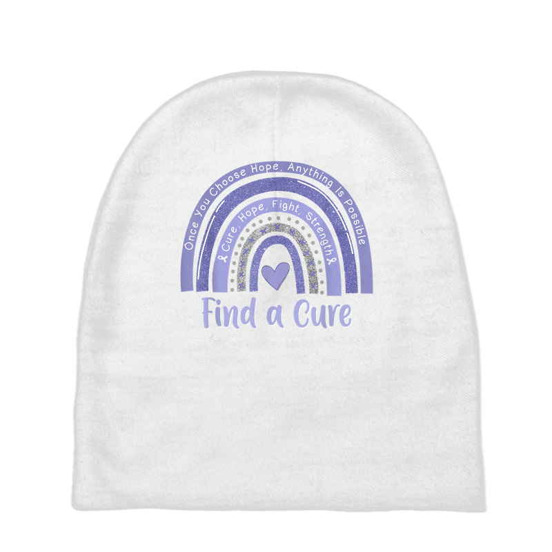 Rainbow Cure Hope Fight Strength Esophageal Cancer Awareness T Shirt Baby Beanies by cm-arts | Artistshot