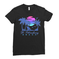 St. Petersburg Beach St Pete Florida Vacation Vintage Sunset Ladies Fitted T-shirt | Artistshot