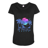 St. Petersburg Beach St Pete Florida Vacation Vintage Sunset Maternity Scoop Neck T-shirt | Artistshot