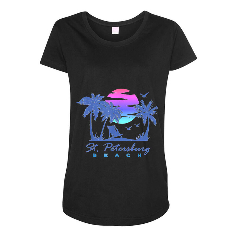 St. Petersburg Beach St Pete Florida Vacation Vintage Sunset Maternity Scoop Neck T-shirt by LisaMarieRangel | Artistshot