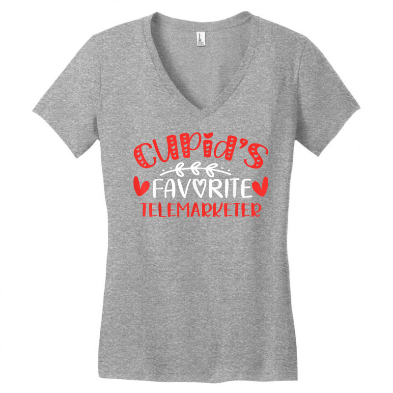 Cupid's Favorite Telemarketer Romance Couples Men Women T Shirt Women's V-Neck T-Shirt by cm-arts | Artistshot