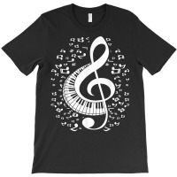 Treble Clef Keyboard Classical Music Notes Pianist Piano T Shirt T-shirt | Artistshot