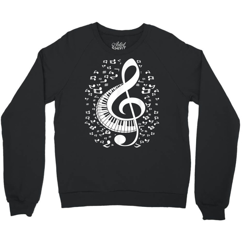 Treble Clef Keyboard Classical Music Notes Pianist Piano T Shirt Crewneck Sweatshirt | Artistshot