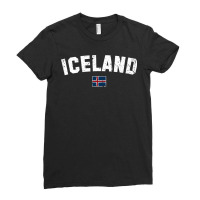 Iceland Flag Vintage  Men Women Kids  Iceland Ladies Fitted T-shirt | Artistshot