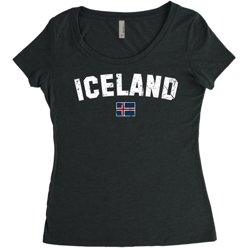 Iceland Flag Vintage  Men Women Kids  Iceland Women's Triblend Scoop T-shirt by CUSER3772 | Artistshot