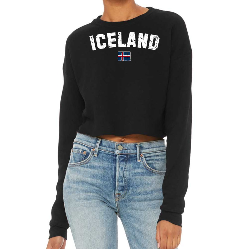 Iceland Flag Vintage  Men Women Kids  Iceland Cropped Sweater by CUSER3772 | Artistshot