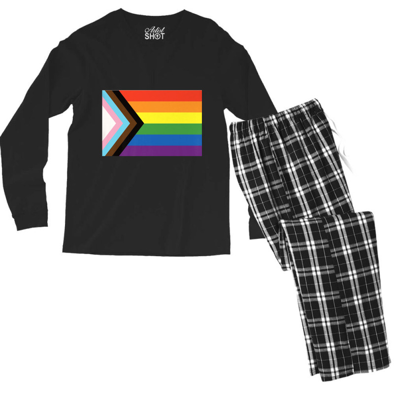 Progress Pride Flag National Pride Gift Men's Long Sleeve Pajama Set by RayDesign | Artistshot