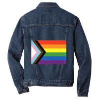 Progress Pride Flag National Pride Gift Men Denim Jacket | Artistshot