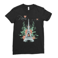 Paris Love Eiffel Tower Rose Parisian Souvenir French France T Shirt Ladies Fitted T-shirt | Artistshot