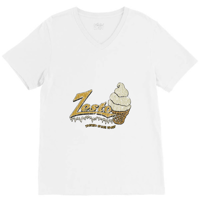 Zesto Drive In Drive In V-Neck Tee by theweirdgotchiclub | Artistshot