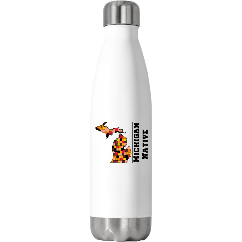 Love Raised Born State Michigan Native T Shirt Stainless Steel Water Bottle | Artistshot