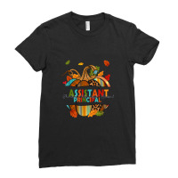 Leopard Pumpkin Fall Thanksgiving Assistant Principal Ladies Fitted T-shirt | Artistshot