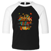 Leopard Pumpkin Fall Thanksgiving Assistant Principal Toddler 3/4 Sleeve Tee | Artistshot