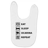 Eat Sleep Ocarina Repeat Baby Bibs | Artistshot