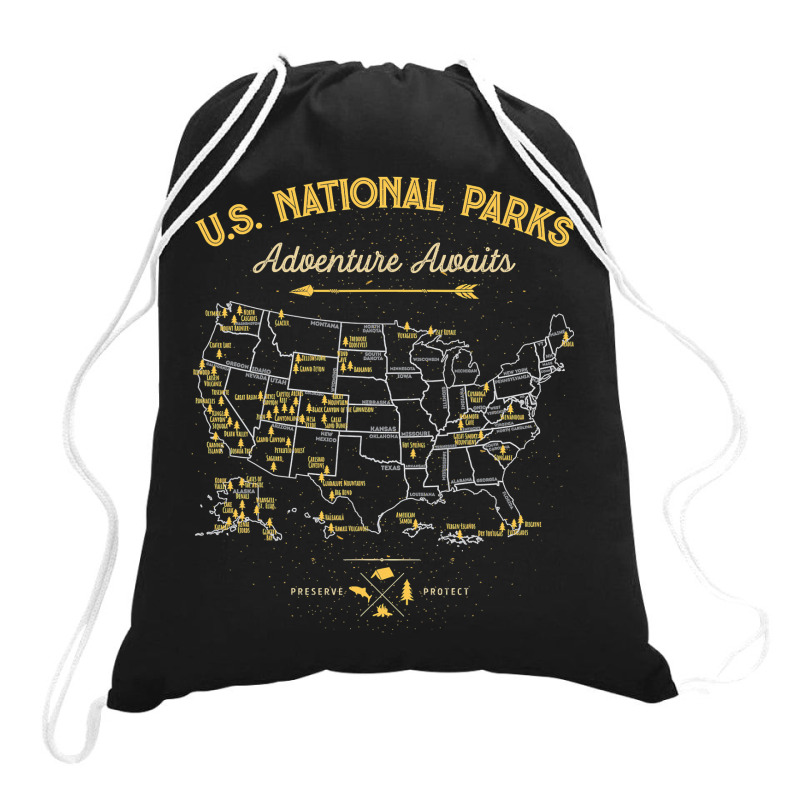 National Parks T Map Camping Twomen Men Hiking Drawstring Bags | Artistshot