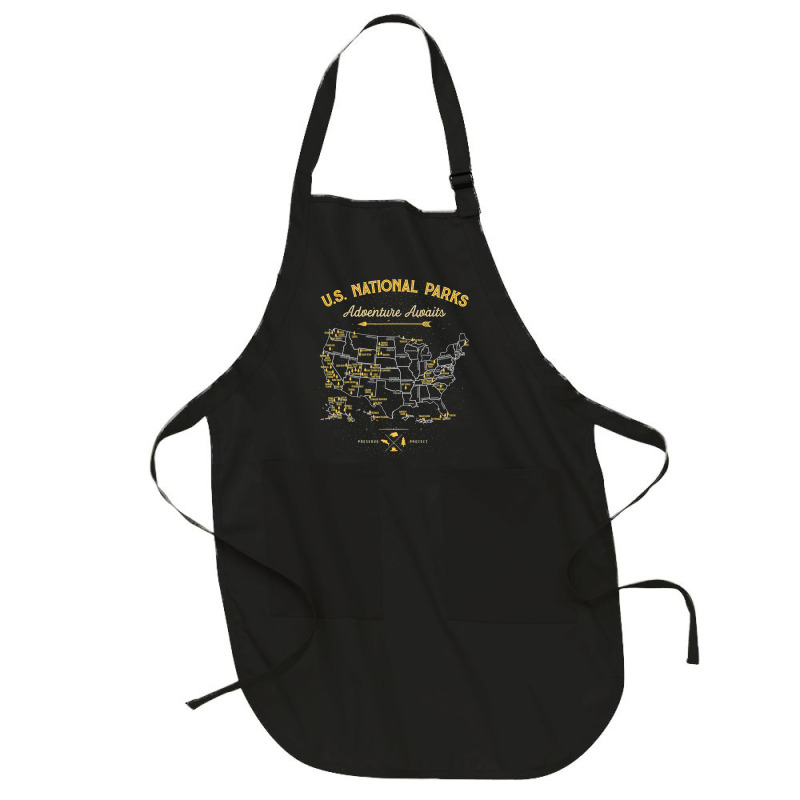 National Parks T Map Camping Twomen Men Hiking Full-length Apron | Artistshot