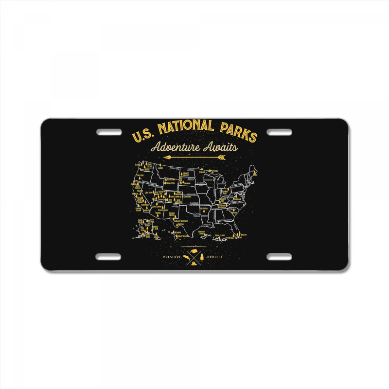 National Parks T Map Camping Twomen Men Hiking License Plate | Artistshot