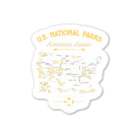 National Parks T Map Camping Twomen Men Hiking Sticker | Artistshot