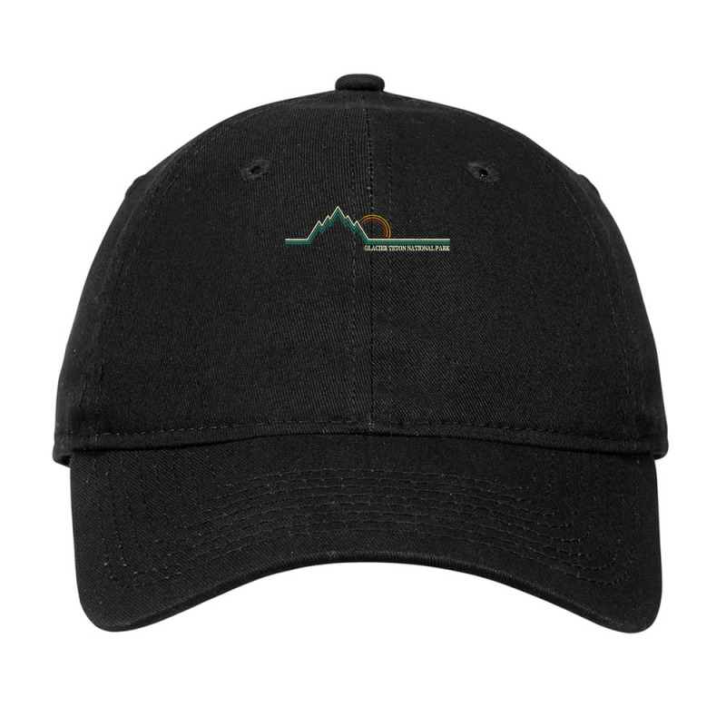 Summer Retro Glacier National Park Montana Adjustable Cap | Artistshot