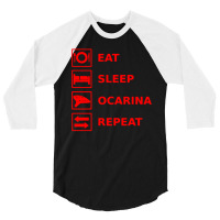 Eat Sleep Ocarina Repeat 3/4 Sleeve Shirt | Artistshot