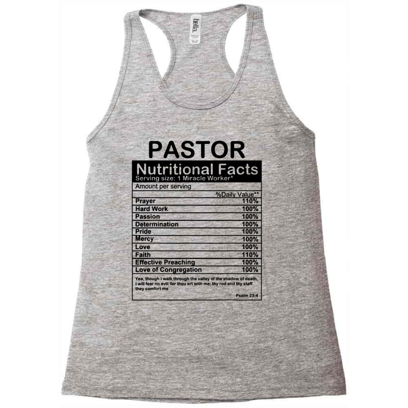 Pastor Nutritional Facts Racerback Tank by Korexapi | Artistshot