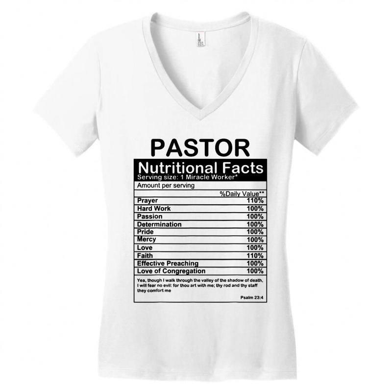 Pastor Nutritional Facts Women's V-Neck T-Shirt by Korexapi | Artistshot