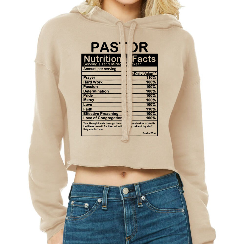 Pastor Nutritional Facts Cropped Hoodie by Korexapi | Artistshot