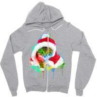 Merry Christmas Cat Zipper Hoodie | Artistshot