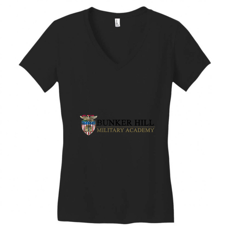 Bunker Hill Military Academy, Distressed Women's V-Neck T-Shirt by poppyallen | Artistshot