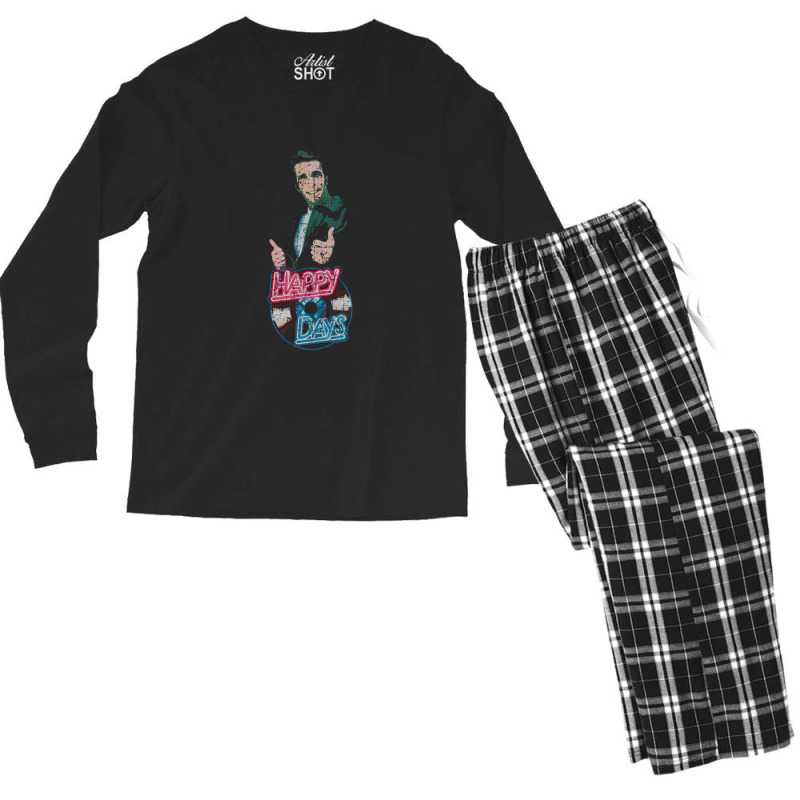 Happy Days, Distressed   Happy Days Men's Long Sleeve Pajama Set | Artistshot