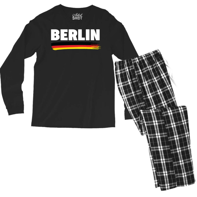 Berlin City   Germany Flag Travel Gift Idea Sweatshirt Men's Long Sleeve Pajama Set | Artistshot