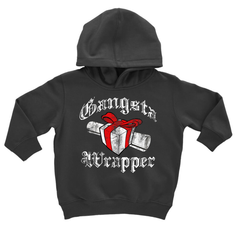 Funny Christmas T Shirt Long Sleeve Gangsta Wrapper Toddler Hoodie | Artistshot