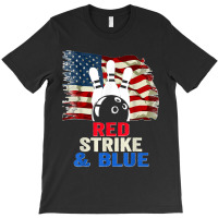 Patriotic Bowling 4th Of July Red Strike & Blue Usa Flag T-shirt | Artistshot