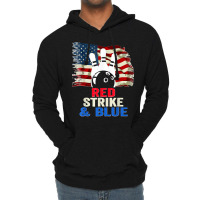 Patriotic Bowling 4th Of July Red Strike & Blue Usa Flag Lightweight Hoodie | Artistshot