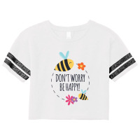 Don't Worry Bee Happy Circle Bees Scorecard Crop Tee | Artistshot