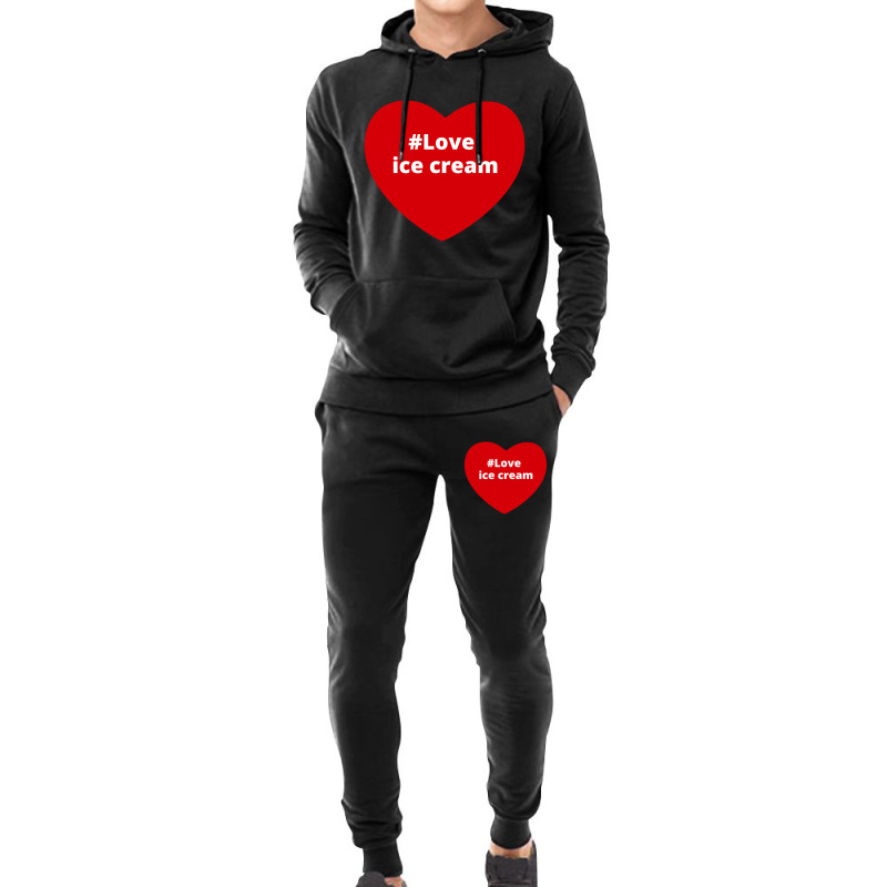 Love Ice Cream, Hashtag Heart, Ice Cream Hoodie & Jogger set by chillinxs | Artistshot